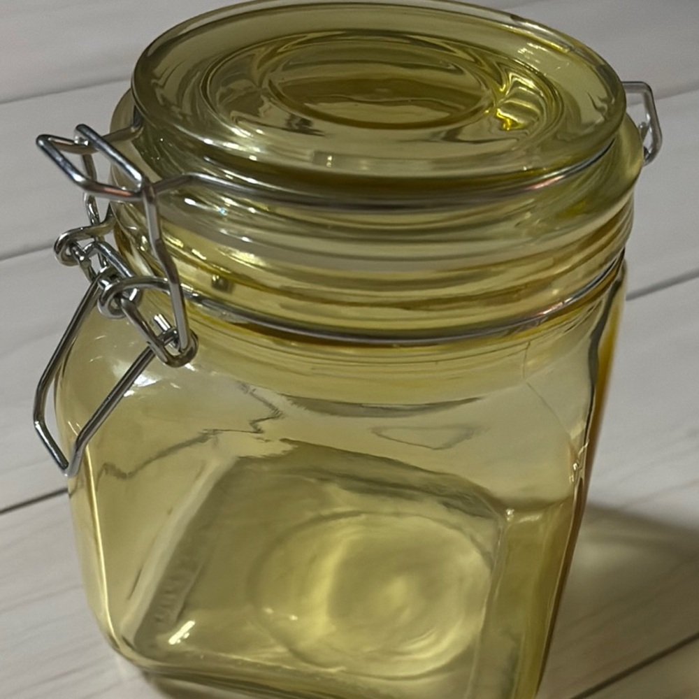 Yellow Glass Storage Jar